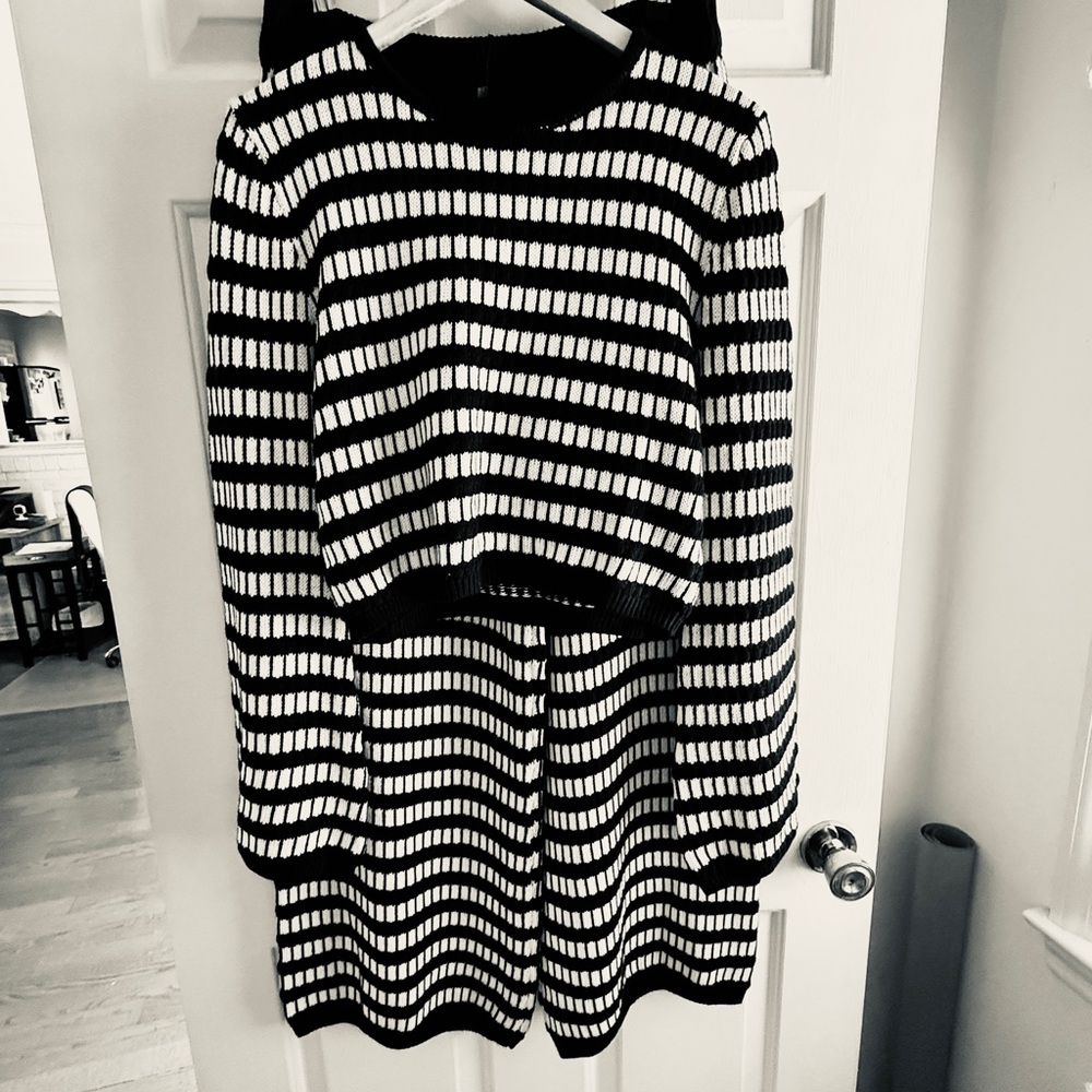Black and White Striped Dress